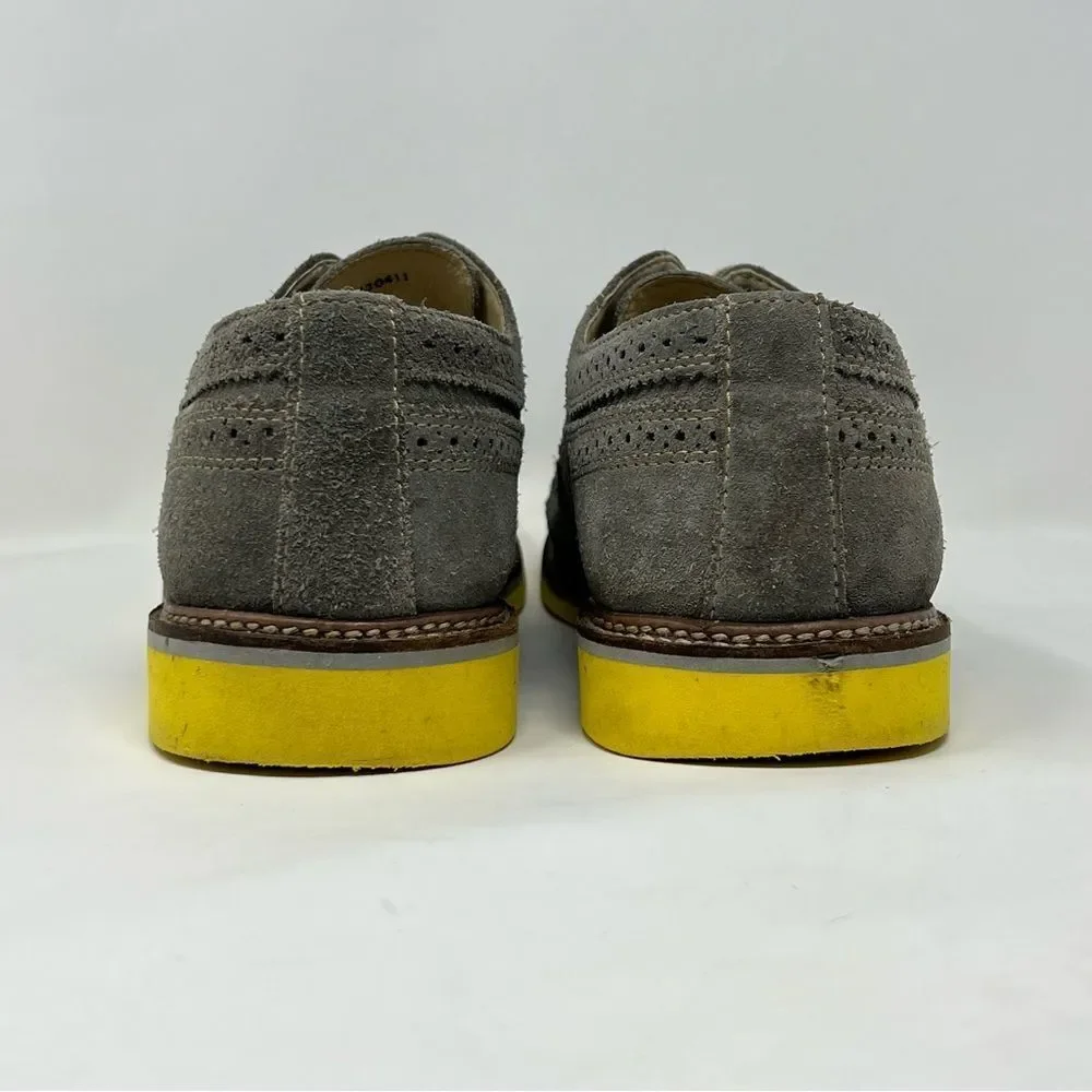 1901 Wingtip Oxford Gray Suede Yellow Sole 10M Leather Brogue Shoes M20411